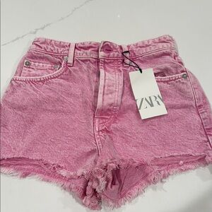 Zara Vibrant Pink Jean Shorts